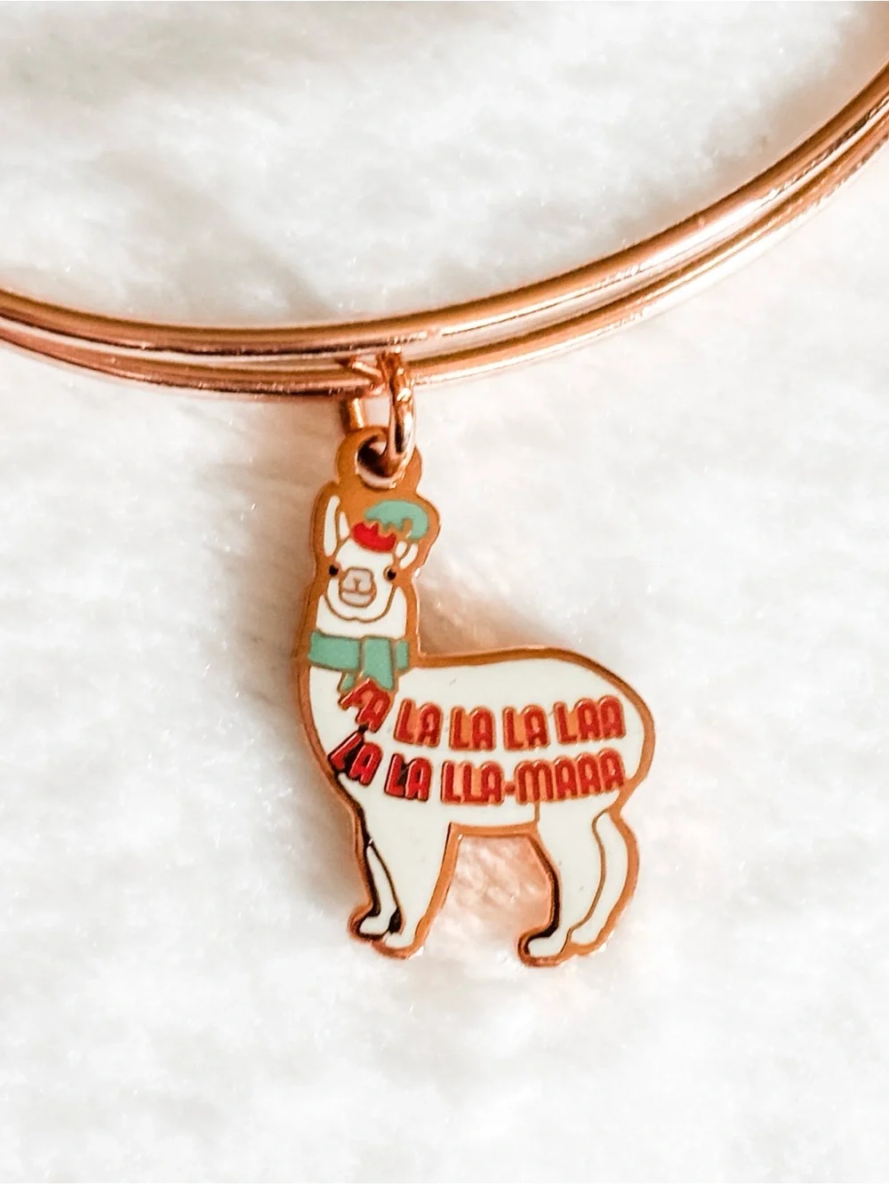 NWT! Alex and Ani FALALA Llama Charm Bangle Bracelet - Rose Gold